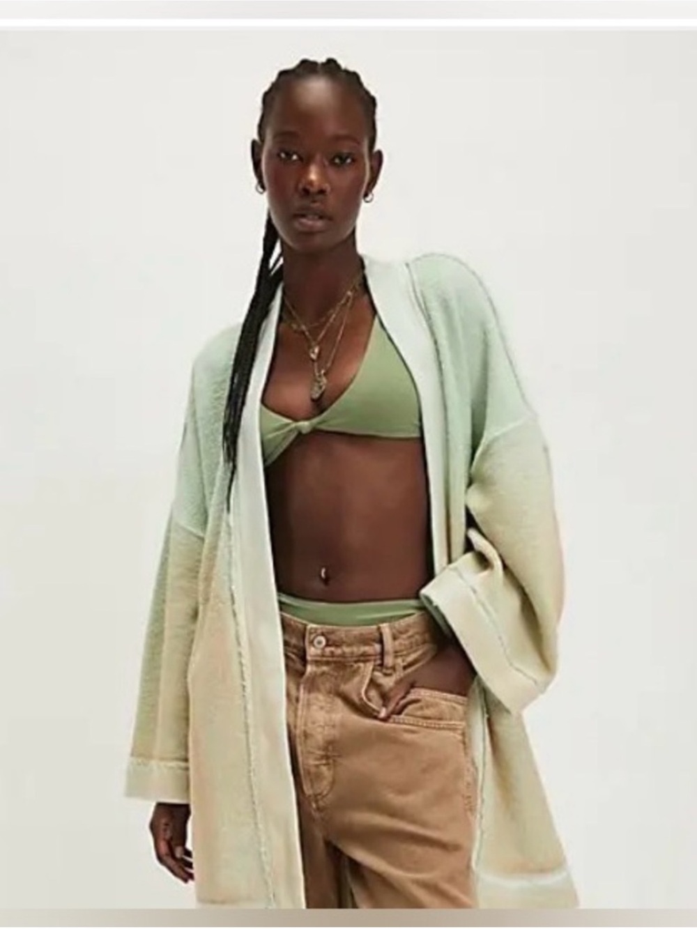 Free People Lola Sweatshirt Cardi. NWT. Spa combo